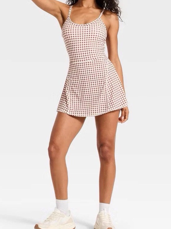 Dresses & Skirts - Pink Gingham Mini Dress with Slim Straps